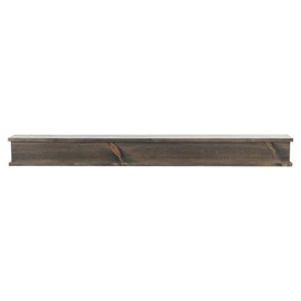 Modern Ember Cody 60 Inch Floating Wood Fireplace Mantel Shelf | Driftwood Color - Wooden Shelf with Symmetrical Top & Bottom Molding