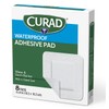 CURAD White Waterproof Adhesive Pads, 4 x 4 inches, 4