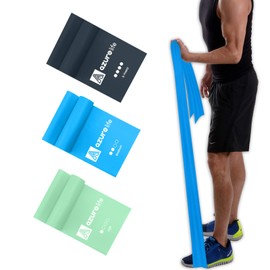 A AZURELIFE Resistance Bands Set, Professional Non-Latex Elastic Exercise Bands, 5 ft. Long Stretch Bands for Physical Therapy, Yoga, Pilates, Rehab, at-Home or The Gym Workouts, Strength Training