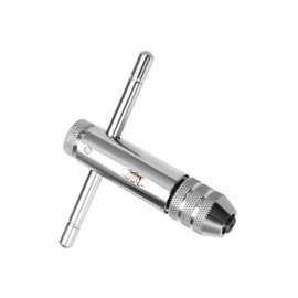 CoCud Tap Wrench Handle, Fit M3-M8 / 2mm-9mm Taps Size 85mm Body, Chrome Plated T-Handle Adjustable Wrench Reamer Tapping Hand Tool - (Applications: for Hand Tapping Operations)