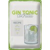 Blechschild 30 x 20 cm Gin Tonic Cocktail Recipe -