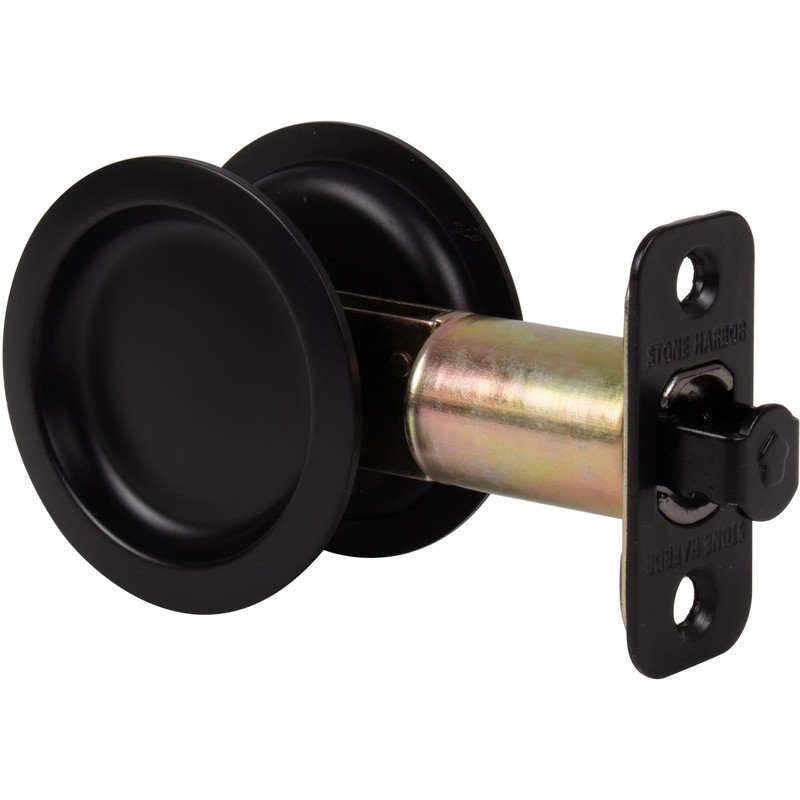 Stone Harbor Hardware Round Pocket Door Lock, Passage Function, 2-3/4"