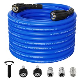 ClearRush Pressure Washer Hose 100FT 1/4'' Kink Resistant 3600 PSI Power Washer Hose Extension with Leak-Free M22 Female and 3/8" Quick Connection Kit (100FT)