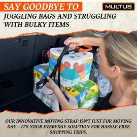 MULTUS -Moving Strap | Heavy Duty Carrying Strap for Boxes, Beach Gear, Camping, Hunting, Sports Equipment, Tents, & Outdoor Hauling