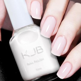 AILALUO Nail Polish with Glossy Shimmery Finish - Long Lasting Chip Resistant Formula, No U V Lamp Needed-White 0.35 fl oz