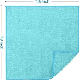 12 Pack Microfiber Cleaning Cloth, 3 Assorted Colors Cleaning Rags for Housekeeping, Colorful Reusable Microfiber Towels for Car, Kitchen, Bathroom and