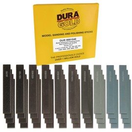 Dura-Gold Sanding Sticks and Polishing Sticks for Plastic Models, Pack of 40-4 Each of 10 Grits, Coarse 80 to Ultra-Fine 7000 Grit, Classic Style - Sand Wood, Metal, Auto Detailing, Hobby Sandpaper