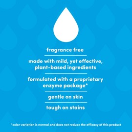 Dapple Baby Laundry Detergent, Powered by Plants, Concentrated, Hypoallergenic, Fragrance Free, Eco-Friendly Pouch, Stain Remover, 34 Fl Oz (3 Pack)