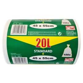 Jufol Bin Liners - 20L - 100 bags on a roll - 450 x 550 mm 1 item, 30071, 30071