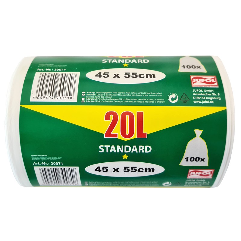 Jufol Bin Liners - 20L - 100 bags on a