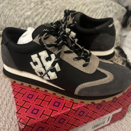TORY BURCH VINTAGE NYLON GRESSANE HEROES SOFT SNEAKER;BLACK;