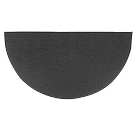 Woodeze - 4 Ft Half Round Fire-Resistant Hearth Rug | Fireproof Protection Technology | Wool Fiber Fireplace Rug | 48" X 27" Fireplace Mat | CPSC Certified Hearth Pads for Wood Stove | Andiron Black