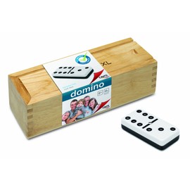 Cayro – XXL-Dominosteine ​​– ab 6 Jahren – Brettspiel für Kinder und Erwachsene – große Spielsteine ​​– klassisches Dominospiel – mit Holzbox zum Aufbewahren der Steine ​​– 2 bis 4 Spieler