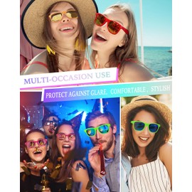 Dwenarry Pink Sunglasses Bulk Retro Party Sunglasses Set Adult Rosa Shades Party Favors 12 Pack，flamingo party