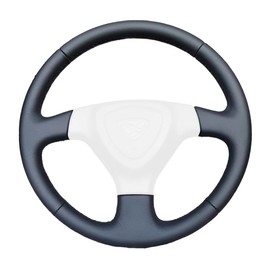 RedlineGoods steering wheel cover - Efini compatible with Mazda RX7 1993-02. Tailor made - not universal! Genuine top-grade Italian Black perforated leather with Black thread