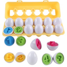 huruirui Montessori Toy Eggs from 1 Year for 1 2 3 Years Children Suitable Numbers & Colour Recognition Early Learning Educational Fun Fine Motor Skills