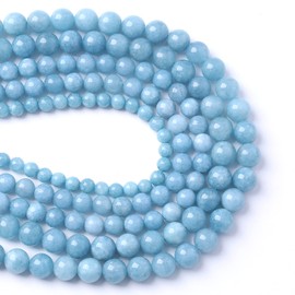 6MM 60PCS Blue Aquamarine Jade Loose Beads for Jewelry Making DIY Bracelet