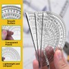 LICQIC 6Pcs Clear Plastic Protractor 180 Degrees 4 Inches for