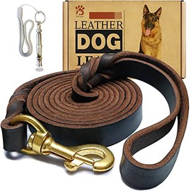 Correa De Cuero Para Perro De 6 Pies X 3/4 Pulgadas, Correa De Entrenamiento Para Perros Trenzada De Cuero Genuino Resistente Y Resistente, Correa De Cuero Suave Y Cómoda Para Perros Grandes
