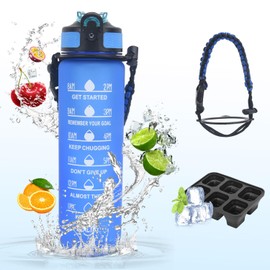 Water Bottle Sports Water Bottle 1 Litre Water Bottle with Lid and Leak-Proof BPA-Free Tritan for Gym, School, Cycling, Outdoor, Sports, Fitness and Office (Blue-1L)