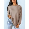 Dokotoo Womens Ladies Casual Long Sleeve Crewneck Sweatshirt Side Split