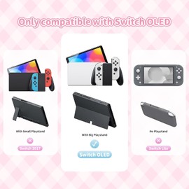 GeekShare Plush Protective Case for Switch OLED, Kawaii Plush Cover Case, Anti-Scratch Switch Hard Case Protector Compatible with Switch OLED and Controllers - Mikko Sweet Thoughts
