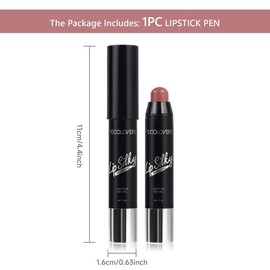 1 Count Lip Silky Crayon Lipstick - Mixed Color Tones, Natural Effect, Universal for All Skin Types, Moisturizing Velvet Formula, Dewy Finish Lip Color - Gift Ready, Lip Tint:_05_one-size