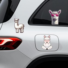 WADORN 7 Styles Alpaca Vinyl Decal Stickers, Funny Llama Animal Vinyl Decal Self Adhesive Waterproof Car Stickers for Windows Cars Trucks Skateboard Wall Cup Laptop Journals Water Bottle Phone