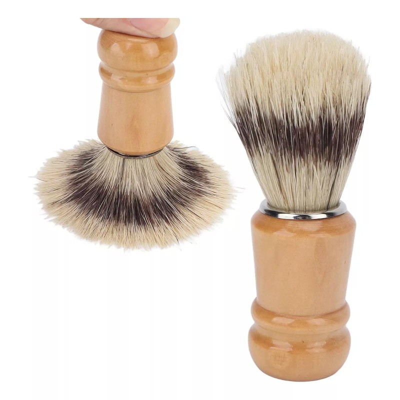 Veraly Kit 5p Cuidado De Barba Cepillo Bambú Tijera Navaja