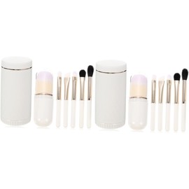 NOLITOY Juego De 2 Brochas De Maquillaje Para Sombras De Ojos Y Rubor Con Mango Herramientas De Belleza Para Mujeres.
