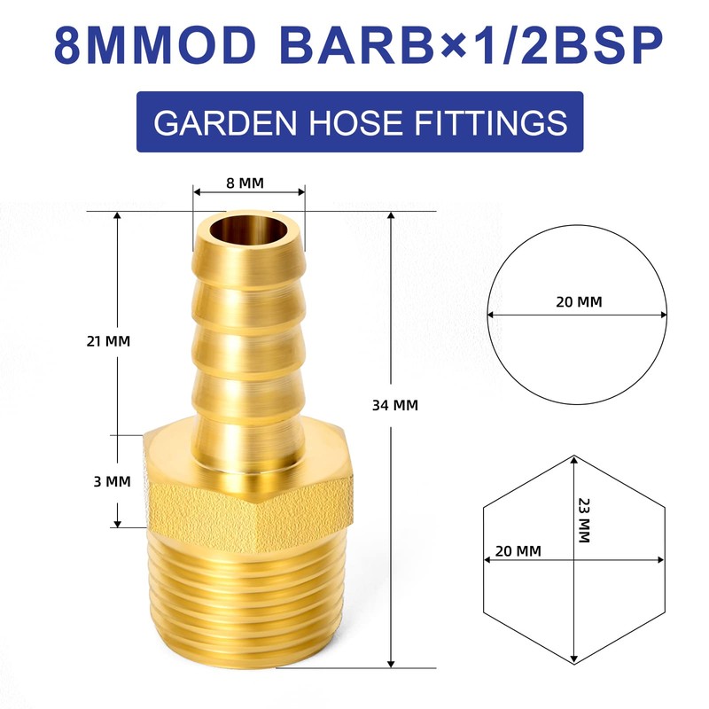 ERGAOBOY Pack of 10 8 mm OD Barb to 1/2