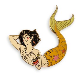 Pinsanity Yellow Merman Enamel Lapel Pin