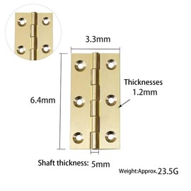 8Pcs Brass Door Hinges,2.5inch Heavy Duty Folding Hinges,for Gate,Window,Drawer