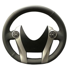 Eiseng DIY Steering Wheel Cover for 2010 2011 2012 2013 2014 2015 Toyota Prius Hatchback/for 2012-2019 Prius C/for 2012-2017 Prius V Wagon Plug-in Black Microfiber Leather Interior Accessories