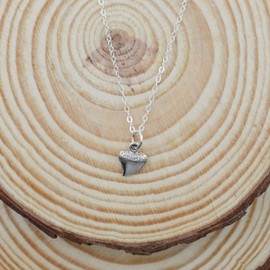 Tiny Sharks Tooth Charm Necklace in Sterling Silver. Sharks Tooth Necklace. Sharks Tooth Pendant. Shark Jewelry. Shark Gifts. Gift for Shark Lover. Sharks Fan.