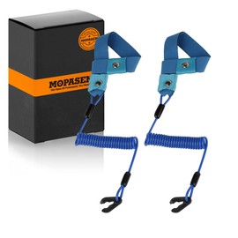 2Pcs EW2-68348-00-00 Replacement Boat Kill Switch Lanyard Suit for All Yamaha Jet Ski,Waverunner, Marine Outboard Motor Engine Cut Off Stop Tether Wrist Strap By MOPASEN (Blue)