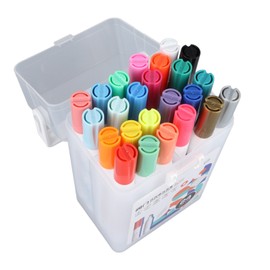 24 Colors Acrylic Paint Marker Pens Waterproof Quick Drying Paint Pens for Student for Canvas Wood Rocks