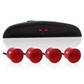 4 Parking Car Parking Sensor Kit LED Display View Reverse Backup Radar System Backup Sensor Reversing Sensors Universal Auto Radar Detector Sensors Radar Buzzer Beep-Beep Alarm Indicator