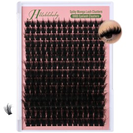 Spikes Lash Clusters Wispy Manga Eyelash Clusters Thick 100D Mega Eyelash Extensions Anime Eyelashes Clusters Reusable Full Volume Individual Lash Extension by Hushlibaby (12-24mm)