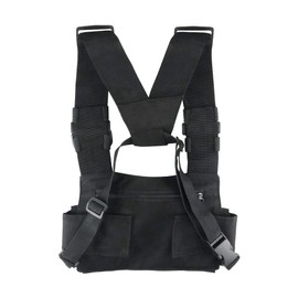 2 Way Radios Harness Chest Case with Front Pouches and Zipper Bag for Universal Walkie Talkies Accessories