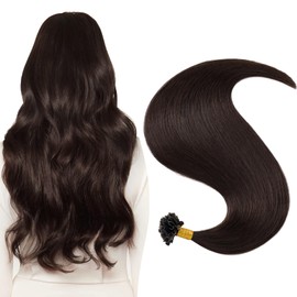 U-Tip Real Hair Bondings Extensions, 50 cm, Dark Brown #2