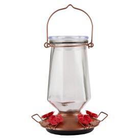 Perky-Pet 9109-1SR Crystal Top-Fill Glass Hummingbird Feeder – 28 oz, Bronze