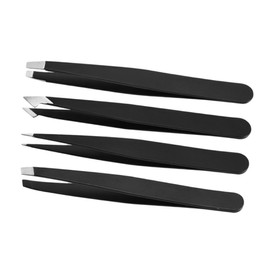 Healvian 4pcs Stainless Steel Brow Tweezers for Precision Grooming Ergonomic Design for Hair Removal and Eyebrow Shaping Multi-functional Lash Applicators