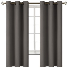 BGment Blackout Curtains for Bedroom - Grommet Thermal Insulated Room Darkening Curtains for Living Room, Set of 2 Panels (42 x 63 Inch, Grey)