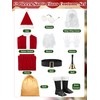 FancyFun Santa Claus Costume for Men, 12 Pieces Christmas Santa