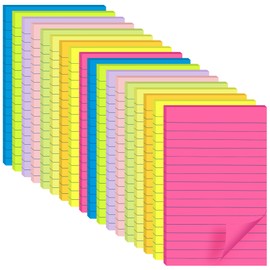 (18 Pack) Lined Sticky Notes 4x6 in Post, Self-Stick Pads Bright Colors Sticky Note, Recyclable, Easy to Post for Home, Office, School