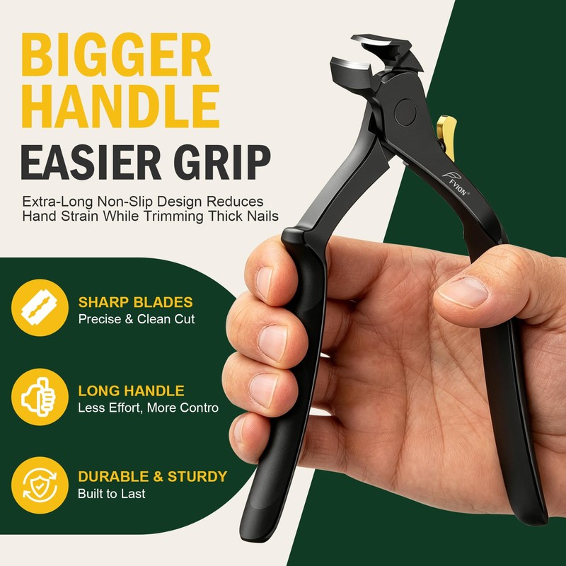 FVION Long Handle Toenail Clippers for Seniors – Wide Jaw
