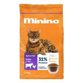 Alimento Seco Para Gato Minino Pollo Y Res 9kg