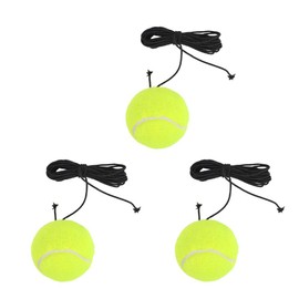 TIMESETL 3pcs Tennis Balls with Cord, Elastic Tennis Training Ball for Tennis Trainer, Rebound Ball for Kids Adult Beginners Solo Training
