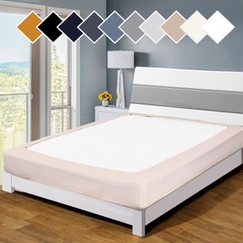 Twin Six Premium Bed Box Spring Cover, Update Bed Skirt, Mattress Protector Encasement,Queen/Split Queen, Linen